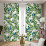 Tropical Butterfly Pattern Print Blackout Pencil Pleat Curtains