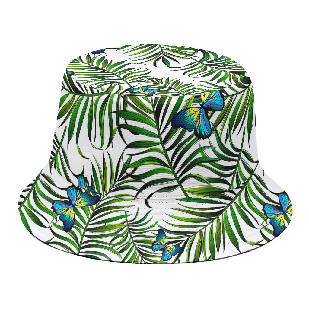 Tropical Butterfly Pattern Print Bucket Hat