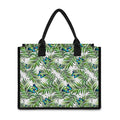 Tropical Butterfly Pattern Print Canvas Tote Bag