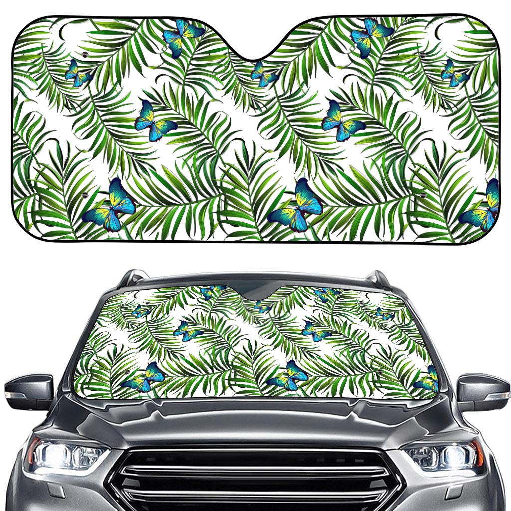 Tropical Butterfly Pattern Print Car Windshield Sun Shade