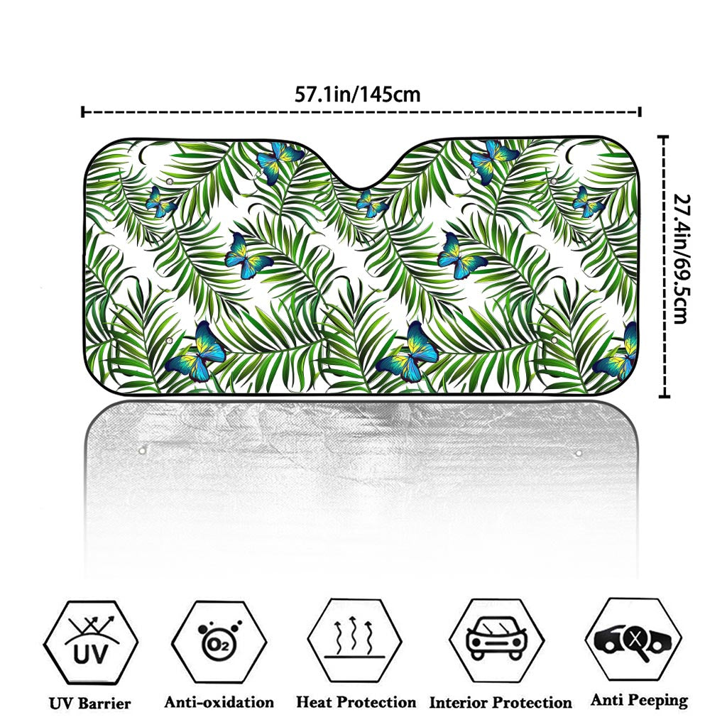 Tropical Butterfly Pattern Print Car Windshield Sun Shade