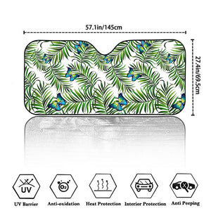 Tropical Butterfly Pattern Print Car Windshield Sun Shade