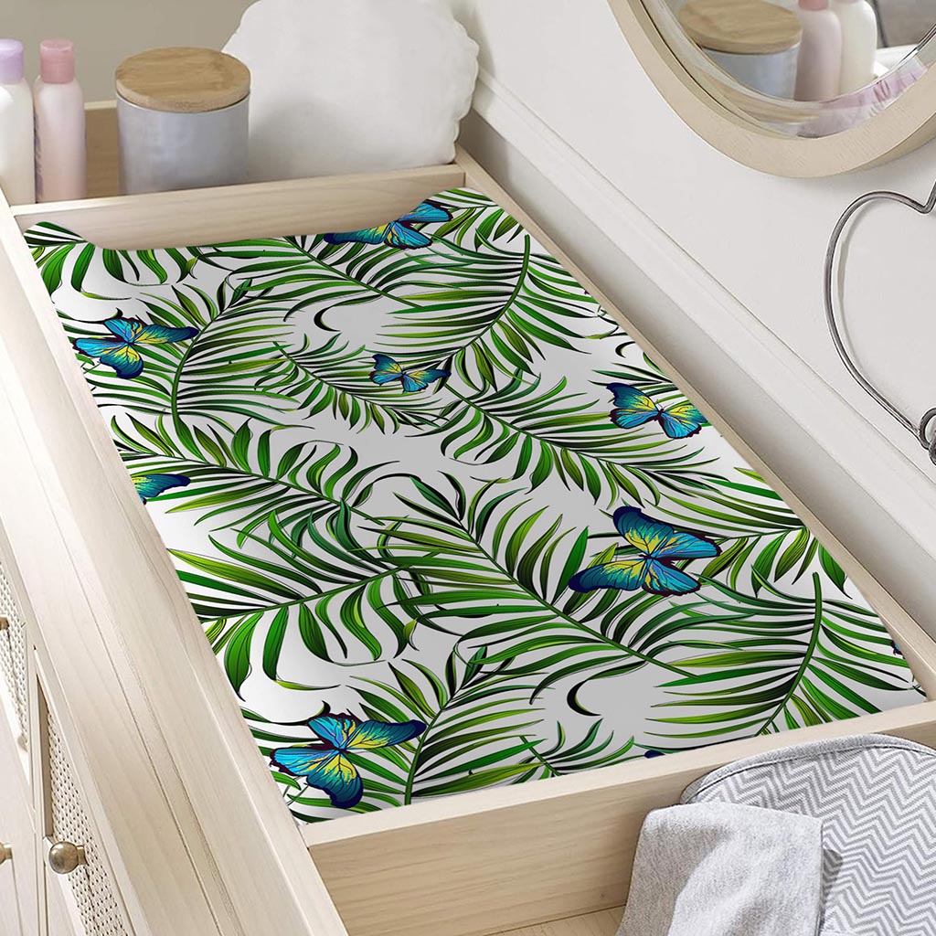 Tropical Butterfly Pattern Print Changing Pad Cover