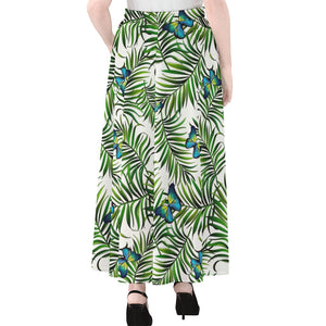 Tropical Butterfly Pattern Print Chiffon Maxi Skirt