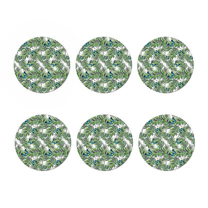 Tropical Butterfly Pattern Print Coaster Set