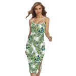 Tropical Butterfly Pattern Print Cross Back Cami Dress