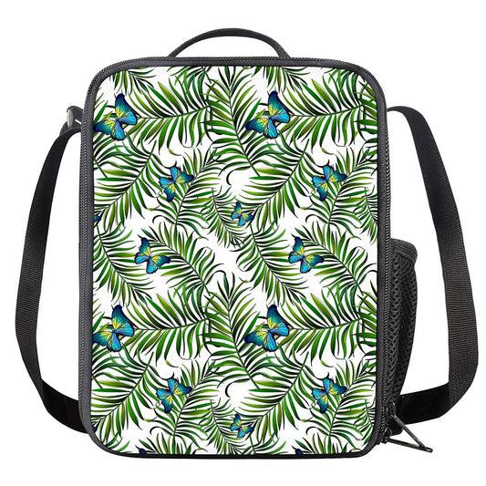 Tropical Butterfly Pattern Print Crossbody Lunch Bag