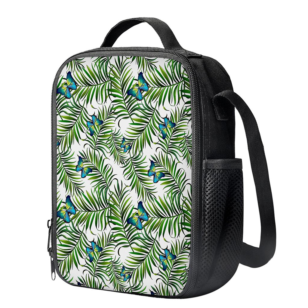 Tropical Butterfly Pattern Print Crossbody Lunch Bag