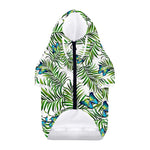 Tropical Butterfly Pattern Print Dog Zip Up Hoodie