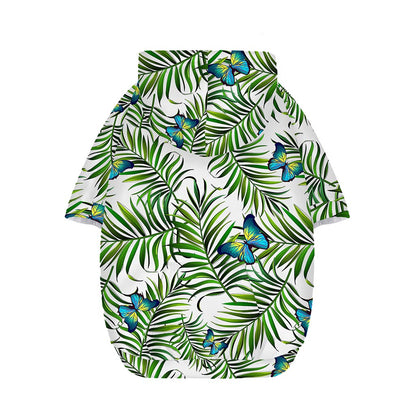 Tropical Butterfly Pattern Print Dog Zip Up Hoodie