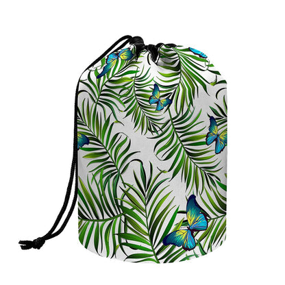 Tropical Butterfly Pattern Print Drawstring Makeup Bag