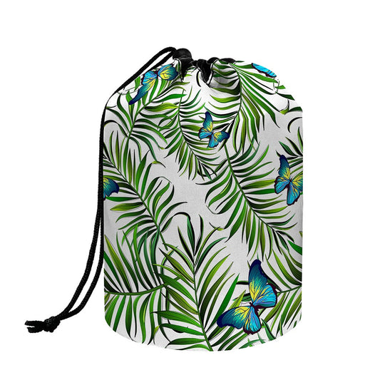 Tropical Butterfly Pattern Print Drawstring Makeup Bag