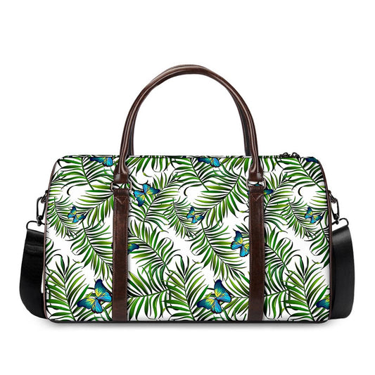 Tropical Butterfly Pattern Print Duffle Bag