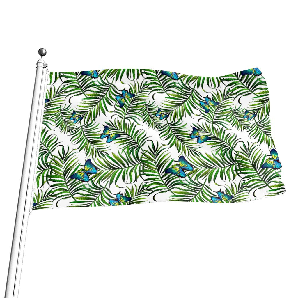 Tropical Butterfly Pattern Print Flag