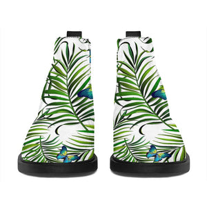 Tropical Butterfly Pattern Print Flat Ankle Boots