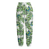 Tropical Butterfly Pattern Print Fleece Lined Knit Pants