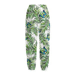 Tropical Butterfly Pattern Print Fleece Lined Knit Pants