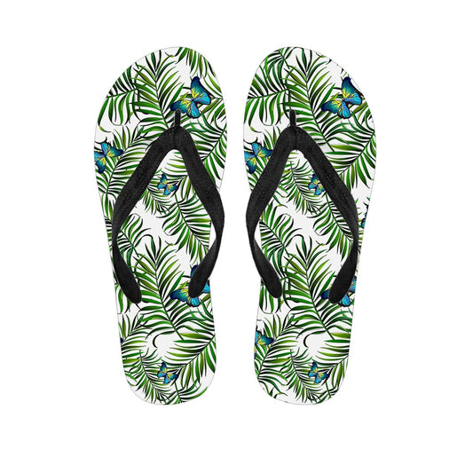 Tropical Butterfly Pattern Print Flip Flops