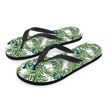 Tropical Butterfly Pattern Print Flip Flops