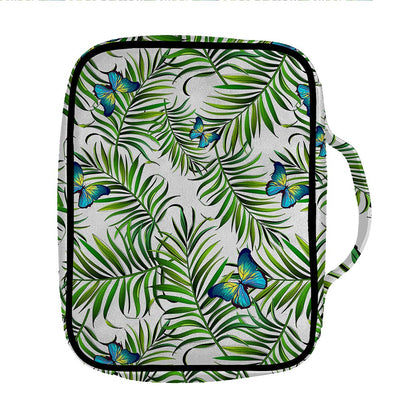 Tropical Butterfly Pattern Print Front Pocket Bible Bag