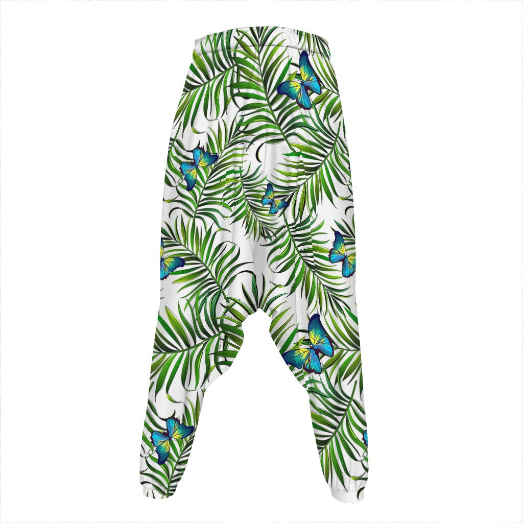 Tropical Butterfly Pattern Print Hammer Pants