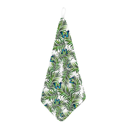 Tropical Butterfly Pattern Print Hand Towel