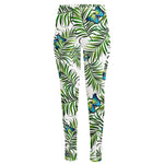 Tropical Butterfly Pattern Print High-Waisted Pocket Leggings