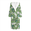 Tropical Butterfly Pattern Print Hooded Bathrobe