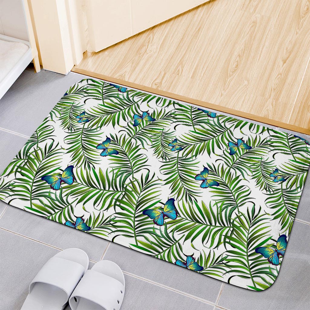 Tropical Butterfly Pattern Print Indoor Door Mat