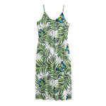 Tropical Butterfly Pattern Print Jersey Midi Cami Dress