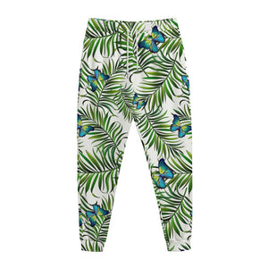 Tropical Butterfly Pattern Print Jogger Pants