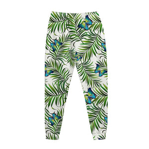 Tropical Butterfly Pattern Print Jogger Pants