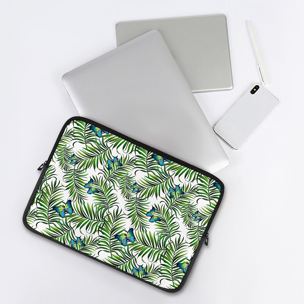 Tropical Butterfly Pattern Print Laptop Sleeve