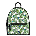 Tropical Butterfly Pattern Print Leather Backpack