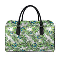 Tropical Butterfly Pattern Print Leather Duffel Bag
