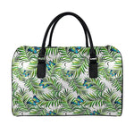 Tropical Butterfly Pattern Print Leather Duffle Bag