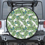 Tropical Butterfly Pattern Print Leather Spare Tire Cover
