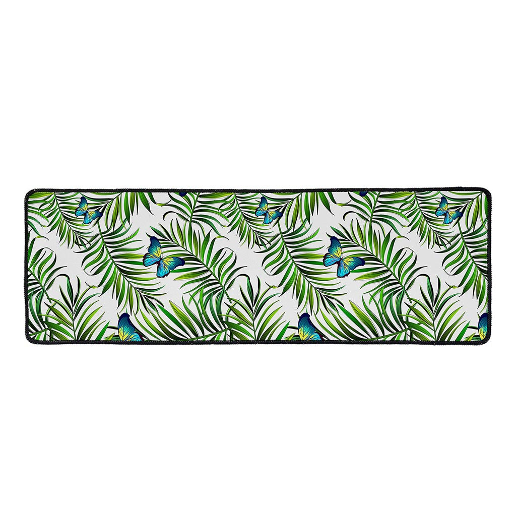Tropical Butterfly Pattern Print Long Kitchen Mat
