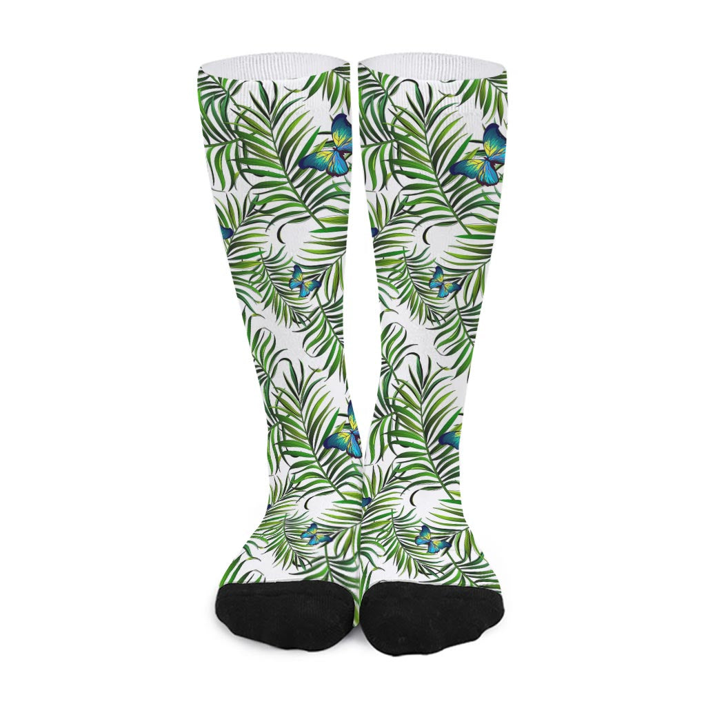 Tropical Butterfly Pattern Print Long Socks