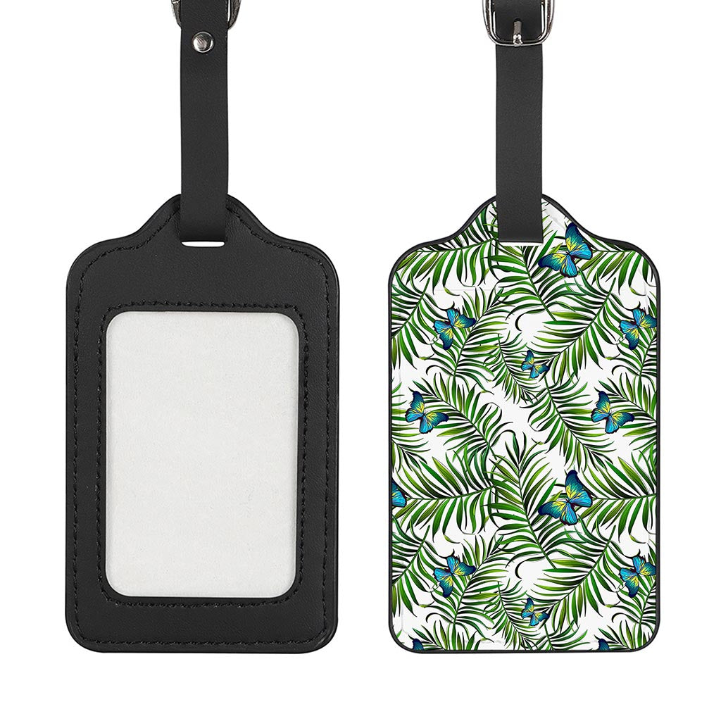 Tropical Butterfly Pattern Print Luggage Tag
