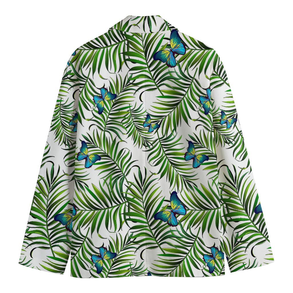 Tropical Butterfly Pattern Print Men's Blazer