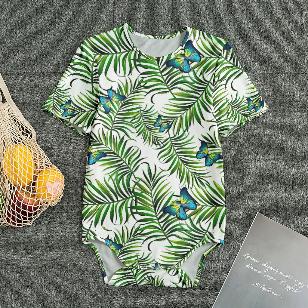 Tropical Butterfly Pattern Print Men's Bodysuit