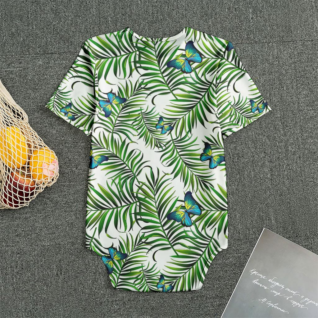 Tropical Butterfly Pattern Print Men's Bodysuit