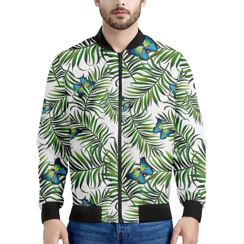 Tropical Butterfly Pattern Print Men's Bomber Jacket