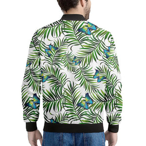 Tropical Butterfly Pattern Print Men's Bomber Jacket