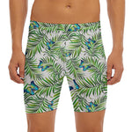 Tropical Butterfly Pattern Print Men's Long Boxer Briefs