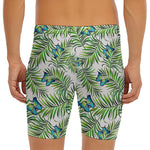 Tropical Butterfly Pattern Print Men's Long Boxer Briefs