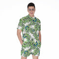 Tropical Butterfly Pattern Print Men's Romper