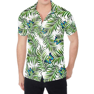 Tropical Butterfly Pattern Print Men's Shirt