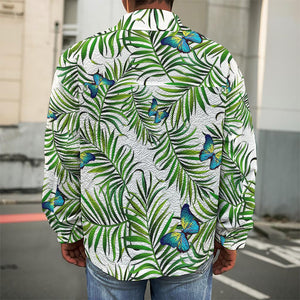 Tropical Butterfly Pattern Print Men's Shirt Jacket